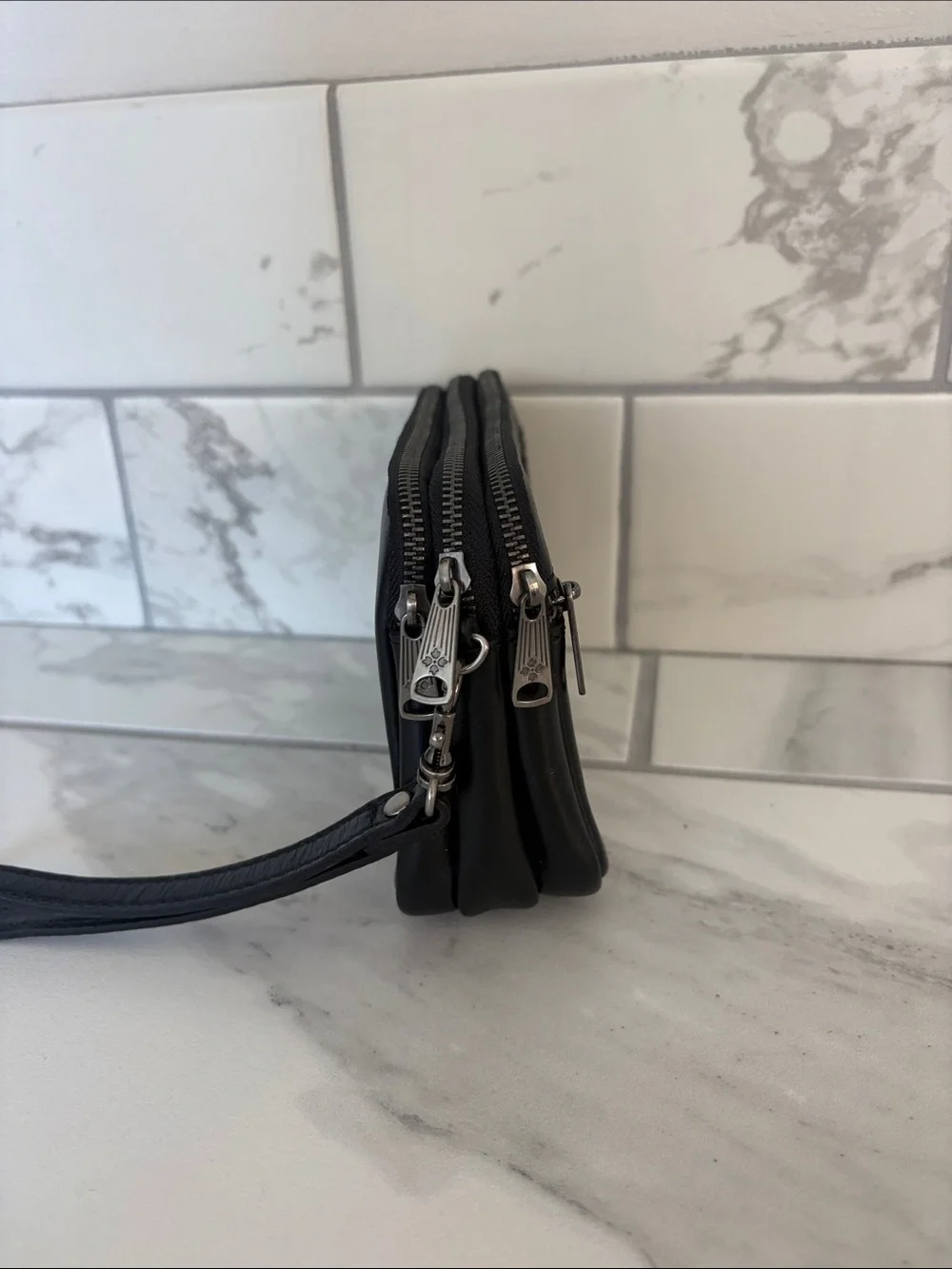 Patricia Nash Viani Leather Wristlet Black
